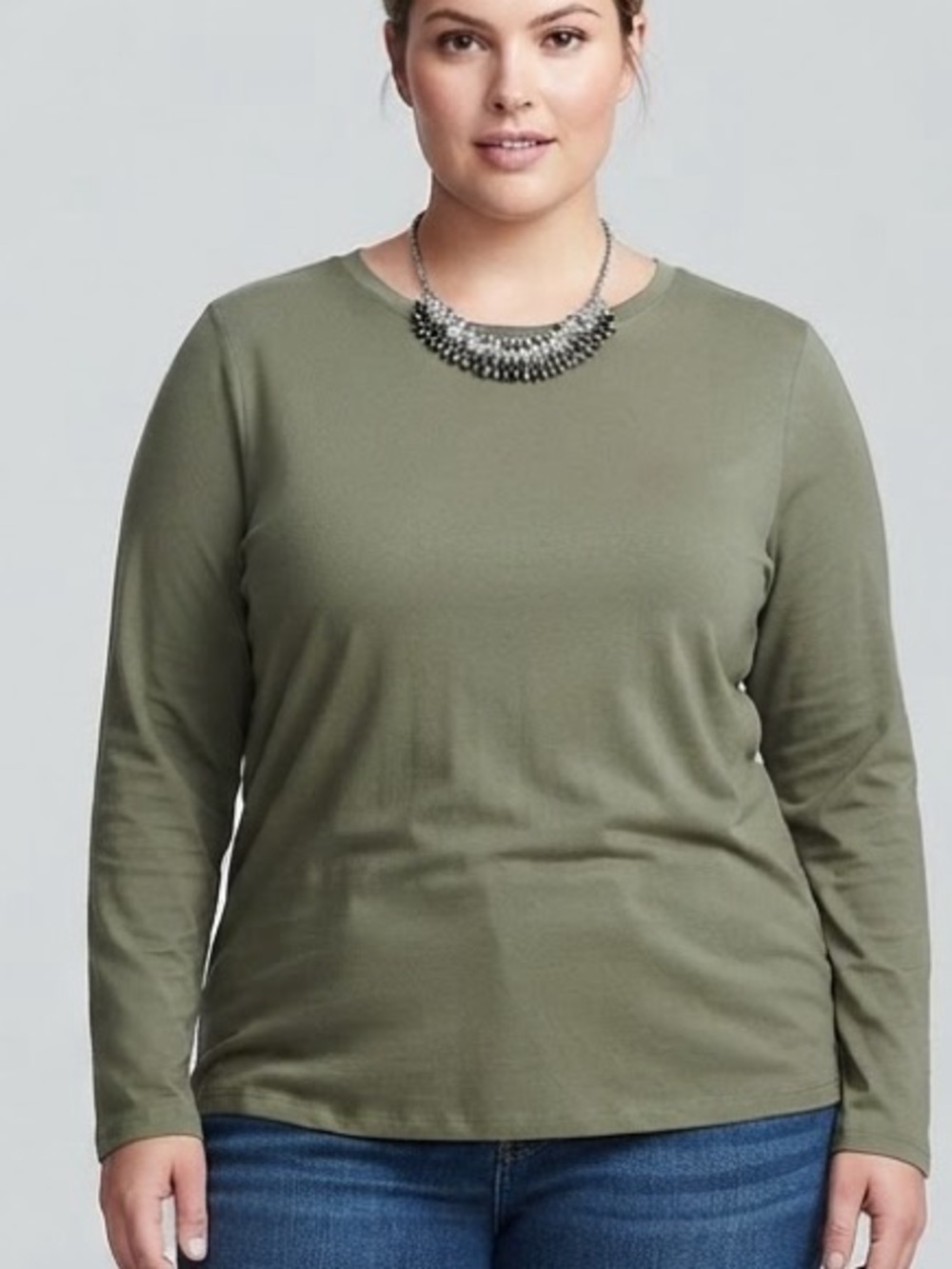 😍CLEARANCE L.L. Bean Olive Green Long Sleeve Crewneck Tee XL